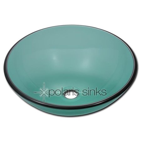 POLARIS SINKS Polaris Sink P106E Emerald Colored Glass Vessel Sink P106E